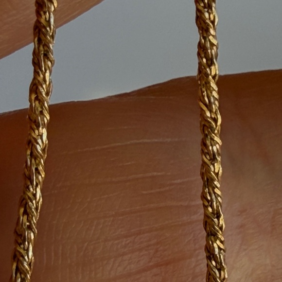 18 karat gold, Australian opal with diamondand 14k chain - Picture 3 of 15